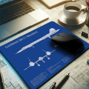 Tapis De Souris SR-71 Blackbird - Plan directeur de l'avion ABD