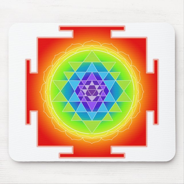 Tapis De Souris Sri Yantra/Chakra/Arc-en-ciel (Devant)