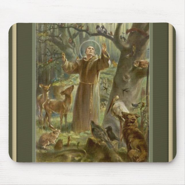 Tapis De Souris St Francis d'Assisi avec des animaux (Devant)