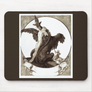 Tapis De Souris St George secourant une jeune fille d'un dragon