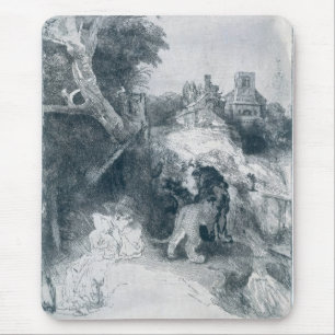 Tapis De Souris St Jérôme Lecture Dans Un Paysage Italien