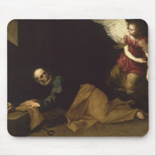 Tapis De Souris St Peter a libéré par un ange, 1639