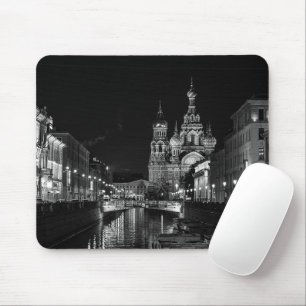 Tapis De Souris St Pétersbourg Russie Noir et blanc Mousepad
