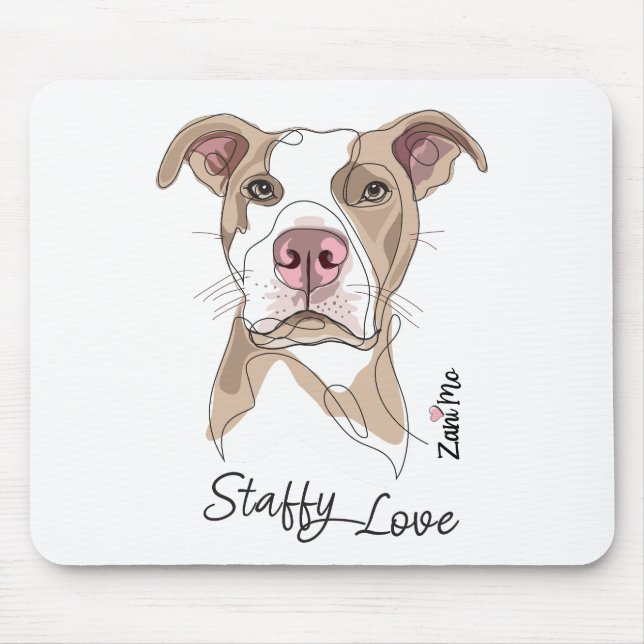 Tapis De Souris Staffy Love - Zani Mo Protection (Devant)