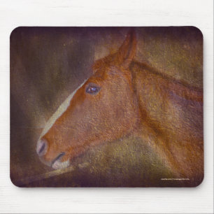 Tapis De Souris Stallion Sorrel dans une étable d'art équin