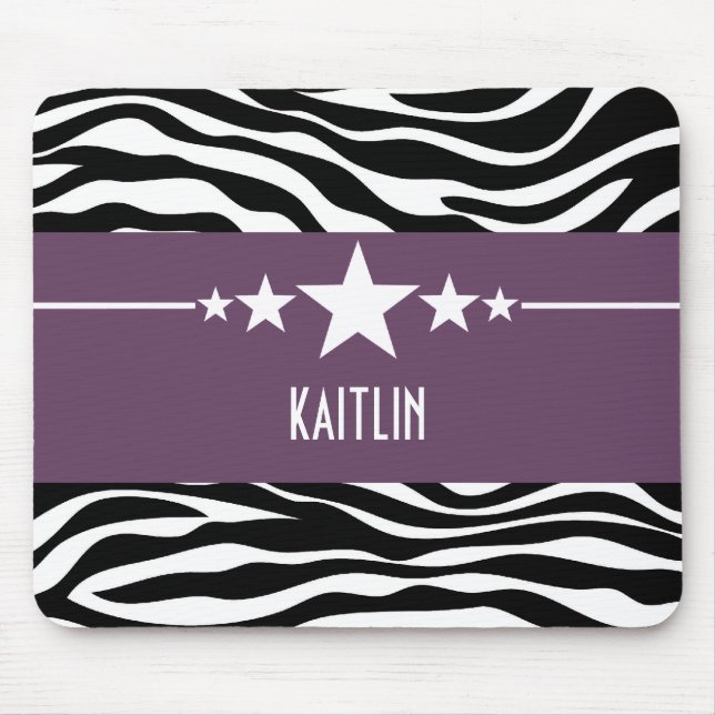 Tapis De Souris Star Sassy Violet Zebra Mousepad (Devant)