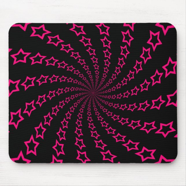 Tapis De Souris Star Spiral : Rose et noir : Mousepad personnalisé (Devant)