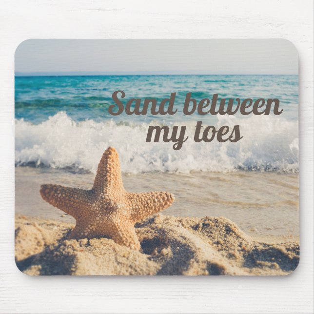 Tapis De Souris Starfish Sandy Beach Océan Sable entre orteils (Devant)