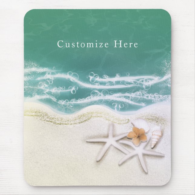 Tapis De Souris Starfish sur la plage mer Turquoise Eau tropicale (Devant)