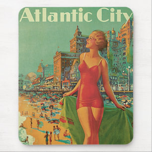 Tapis De Souris Station balnéaire d'Atlantic City, voyage en train