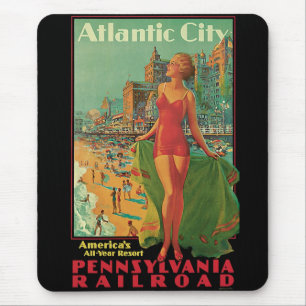 Tapis De Souris Station balnéaire d'Atlantic City, voyage en train