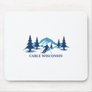 Tapis De Souris Station de ski de Cable Wisconsin Skieur Ski 