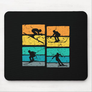 Tapis De Souris Station De Ski Rétro Pour Skieurs Ski