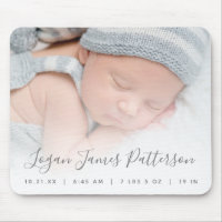 Statistiques de naissance de bébé avec photo perso