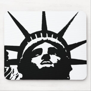 Tapis De Souris Statue d'Art Pop Noir & Blanc de la Liberté