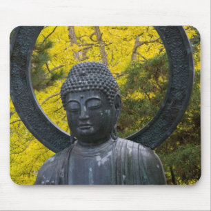 Tapis De Souris Statue de Bouddha dans les jardins japonais Golden