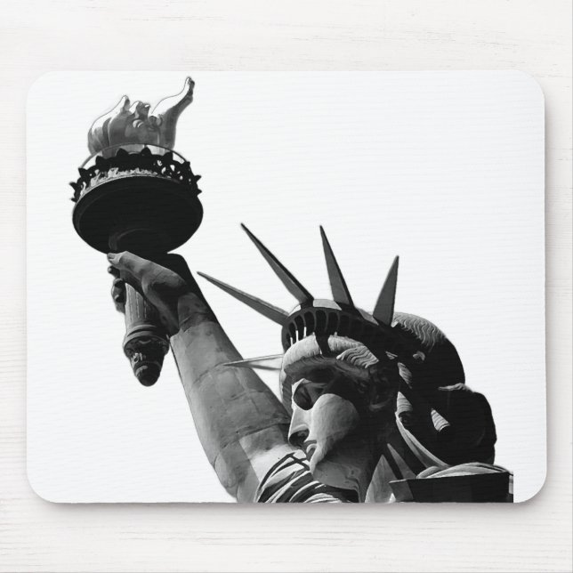 Tapis De Souris Statue de la Liberté Noir & Blanc (Devant)