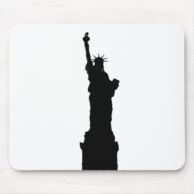 Tapis De Souris Statue de la liberté Silhouette (Devant)
