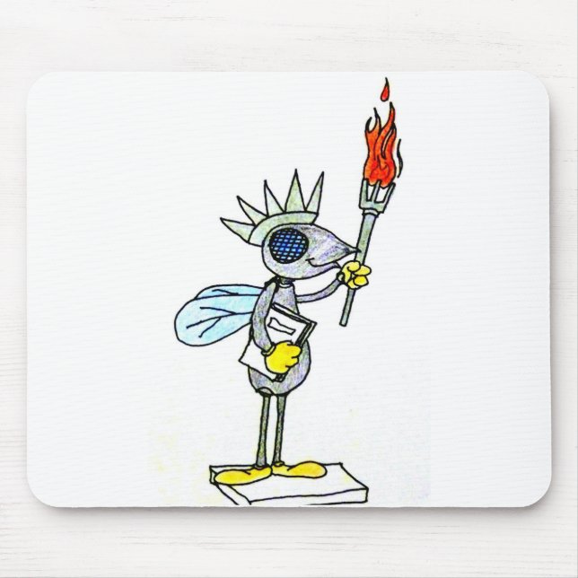 Tapis De Souris statue de mouche de la liberté (Devant)