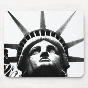 Tapis De Souris Statue noire et blanche de la Liberté