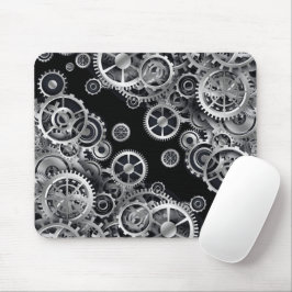 Tapis De Souris Steampunk Silver Gears Pad Souris