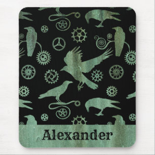 Tapis De Souris Steampunk Verdigris Gears and Crows Nom personnali