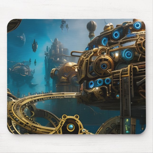 Tapis De Souris Steampunk ville perdue d'Atlantis (Devant)