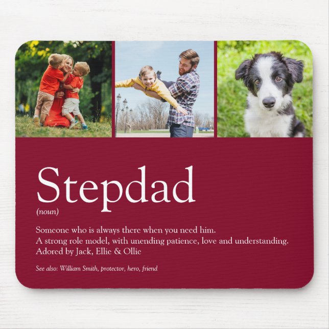 Tapis De Souris Stepfather Stepdad Définition 3 Photo Bourgogne (Devant)