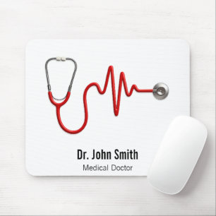 Tapis De Souris Stethoscope EKG ligne de battement de coeur ECG va