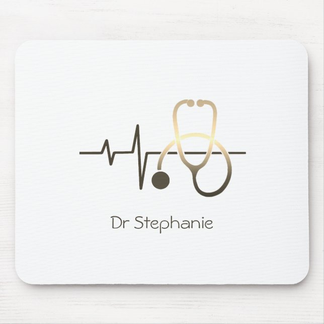 Tapis De Souris Stethoscope Heartbeat Médicale (Devant)