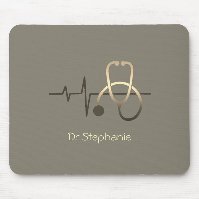 Tapis De Souris Stethoscope Heartbeat Médicale (Devant)