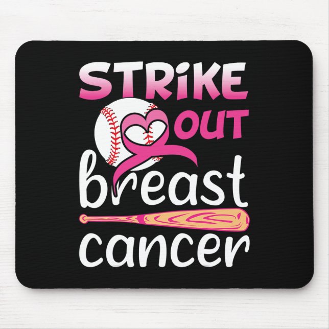 Tapis De Souris Striout Breast Cancer Awareness Baseball Softba (Devant)
