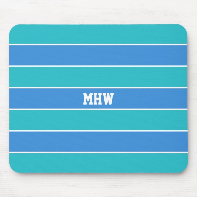 Tapis De Souris Stripes Motif personnalisé monogramme mousepac (Devant)