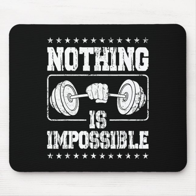 Tapis De Souris Strongman Rien N'Est Impossible Accès Bodybuilder (Devant)