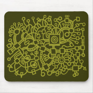 Tapis De Souris Structure Abstraite - Olive on Murky Green