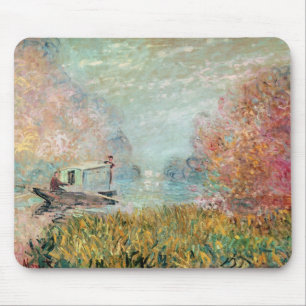 Tapis De Souris Studio de bateau de Claude Monet   sur la Seine