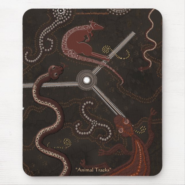 Tapis De Souris Style aborigène australien Walkabout Art Design (Devant)