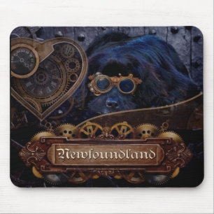 Tapis De Souris Style de Steampunk de chien de Terre-Neuve !