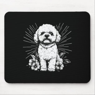 Tapis De Souris Style de tatouage rétro Amoureux des chiens Bichon