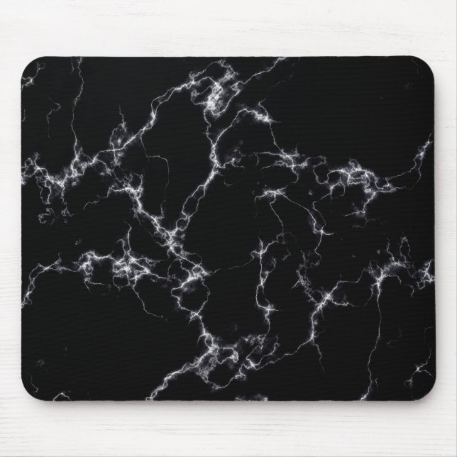 Tapis De Souris Style marbre élégant4 - Noir et Blanc (Devant)