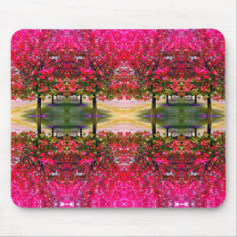Tapis De Souris Style monet rose paysage d'automne, feuille rose