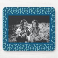 Style Photo Batik Bleu Motif Floral personnalisé