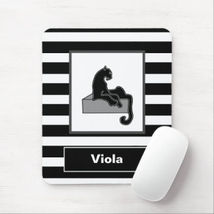Tapis De Souris Stylish Black Panther Cat White