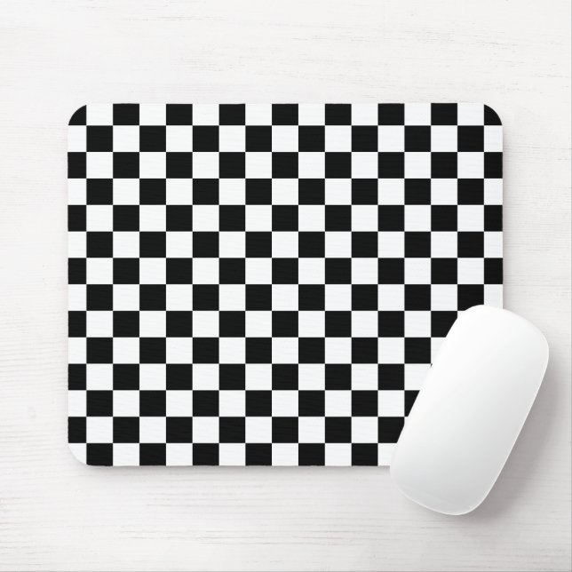 Tapis De Souris Stylish Black White Square Pattern (Avec souris)