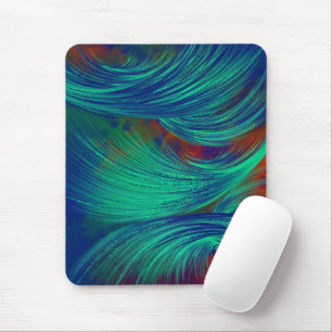 Tapis De Souris Stylish marine verte Abstraite Plumes