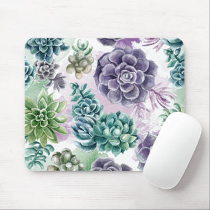 Tapis de souris succulent aquarelle éthérée