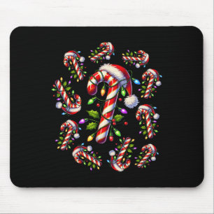 Tapis De Souris Sucre de canne Rouge Et Blanc Père Noël Noël Funny