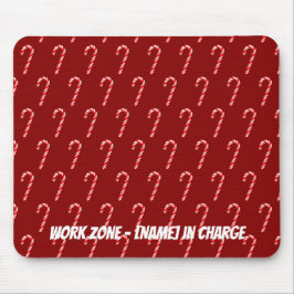 Tapis De Souris Sucres de canne rouges et blancs personnalisables 