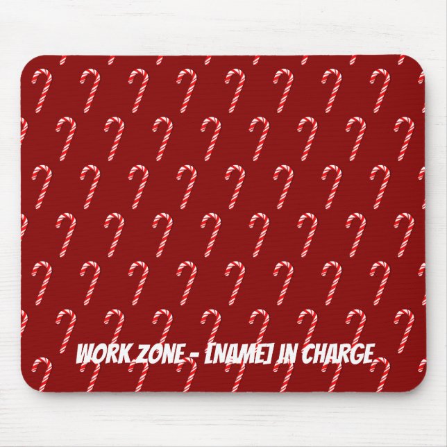 Tapis De Souris Sucres de canne rouges et blancs personnalisables  (Devant)