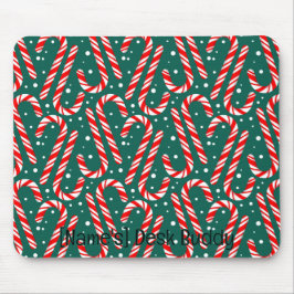 Tapis De Souris Sucres de canne rouges et blancs personnalisables 